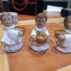 3x angel / choirboy candle holder