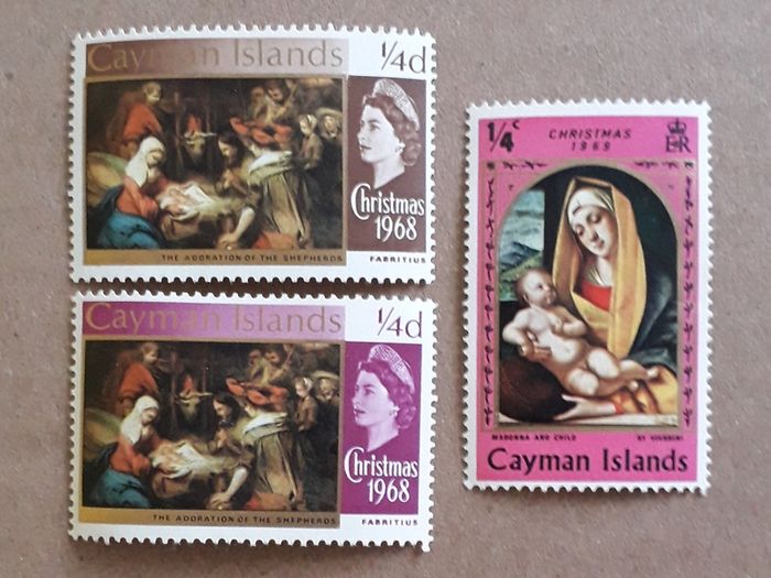 STAMPS - Lot of Three - Christmas - c.68/69 - Cayman Islands