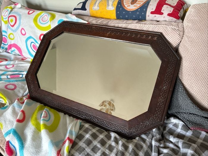 Early 1900s Art Nouveau/ Arts and Crafts Octagonal bevelled glass mirror