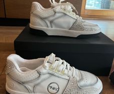 Pinko white sneakers with gems
