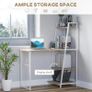 Modern Foldable Office Desk with Storage Shelf Freestanding Multi-function Computer Workstation Dining Table for Home Office (FREE POSTAGE) Image 2
