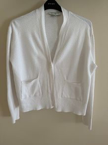 Carolyn Donnelly The Edit white cardigan Size small 36-38