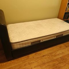 single bed frame with mattress