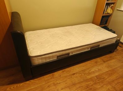 single bed frame with mattress