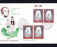1979 Ireland Events Centenary of the Death of Sir Rowland Hill Commemorative Stamp Imprint and printers pairs Illustrated Hibernian First Day Cover (FDC)