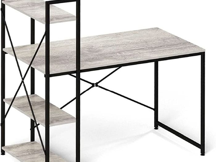 Computer Desk with Storage Shelves Writing Desk with Shelves 120CM Reversible Computer Desk with Bookshelf for Home Office Small Space MULTIPLE COLOURS AVAILABLE (FREE POSTAGE)