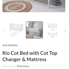 Tutti Bambini Rio Cot Bed - Grey White