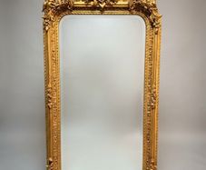 French Style Gilt Wood & Plaster Panel Mirror