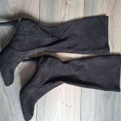 Bcbg black velvet boots
