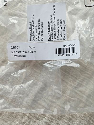 coach quilted denim tabby bag