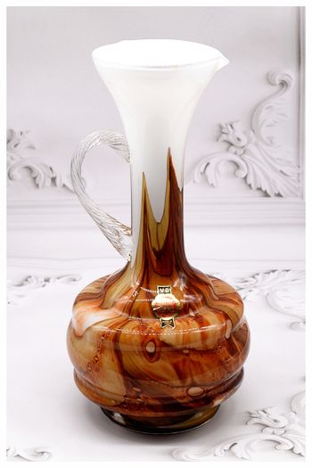 Italian Opaline Florence Glass Vase by Vetreria Barbieri, 1970s