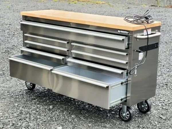 Manarola 61 Inch 9 Drawers Power Coated Toolchest Cabinet