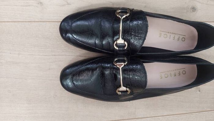 Black Leather Loafers, Office, size 7