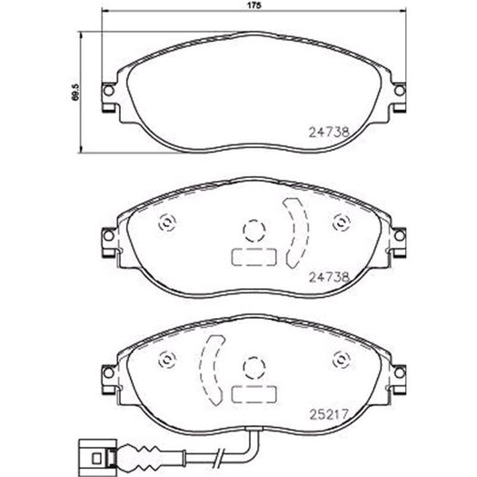 VW 340mm brakes Brembo P85144 Brake Pads