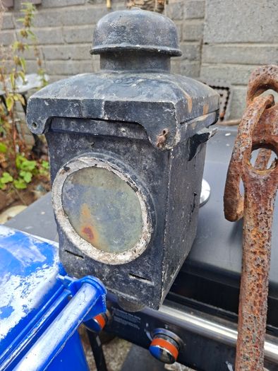 Large Old Railway Signal Lamp with Internal Oil Burner, Postage or Collection is always welcome