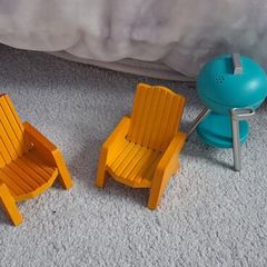 Barbie doll wooden furniture patio set