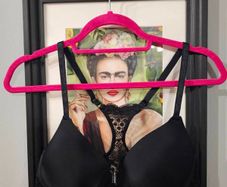 Black Front Closure Underwire Lingerie Bra With Lace Detail 85B