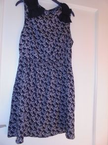 Ladies Black & White Sleeveless Dress for Sale