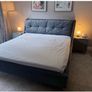 Luxury Super King Bed Frame Grey Green Fabric Headboard Image 2