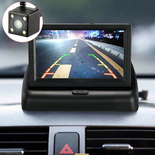 Waterproof Car Reversing Camera Backup Cam Rear View Kit + TFT 4.3" LCD Monitor
