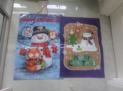 2 large card Christmas gift bags