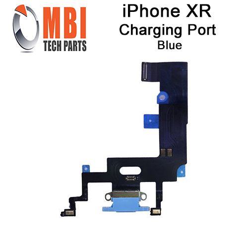 iPhone XR 6.1 Replacement Charging Port Dock Connector Flex Cable Mic Blue