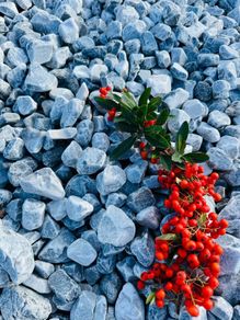 Icy blue stone, cobbles, pebbles, chippings
