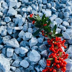 Icy blue stone, cobbles, pebbles, chippings
