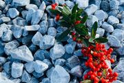 Icy blue stone, cobbles, pebbles, chippings