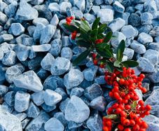 Icy blue stone, cobbles, pebbles, chippings