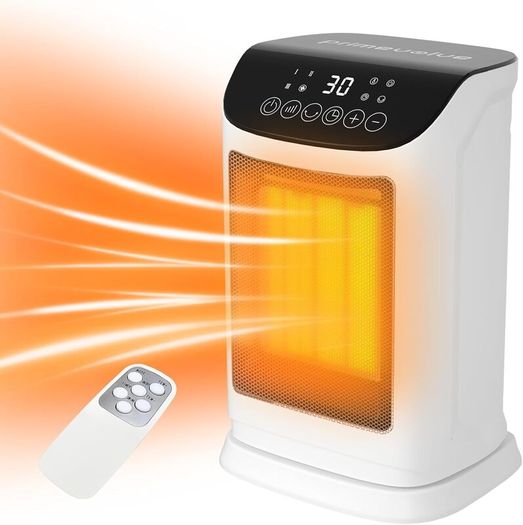 1800W Electric Heater, Portable Ceramic Space Heater with ECO Mode, Small Energy Efficient Room Heater 70Oscillation, Remote Control, Quiet Fan Heater, Overheat & Tipping Protection