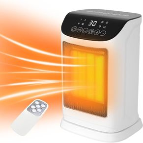 1800W Electric Heater, Portable Ceramic Space Heater with ECO Mode, Small Energy Efficient Room Heater 70Oscillation, Remote Control, Quiet Fan Heater, Overheat & Tipping Protection