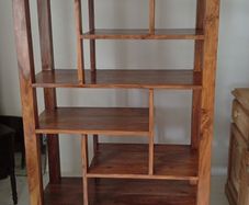 Solid Wood Bookcase / Room Divider with Dual-Sided Drawers