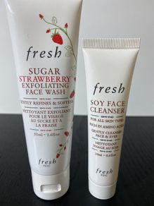 Fresh cleanser and sugar strawberry exfoliating face was
