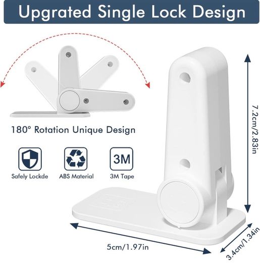 Door Lever Lock, 2 Pcs Door Handle Locks for Child, Baby Safety Locks for Dedroom Door No Drilling with Prevent Toddlers from Opening Doors (White)