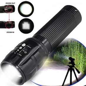 XM-L T6 Zoomable Tactical AAA Flashlight Military Zoom Travel Camping Car Torch Lamp