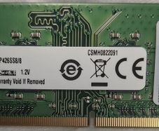 Kingston Kcp426ss8/8 8gb 2666mhz Ddr4 Laptop So-dimm Ram