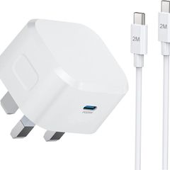 iPhone 17 Charger, iPhone 16 Fast Charger Cable 2M and Plug Quick Charge for iPhone Apple 17/17 Air/17 Pro Max/16/16e/15 Series, New i Phone Fast Charging USB Type C PD Plug UK with Long USBC Lead