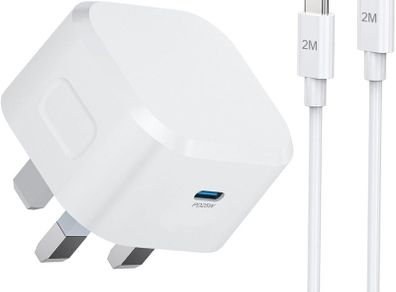 iPhone 17 Charger, iPhone 16 Fast Charger Cable 2M and Plug Quick Charge for iPhone Apple 17/17 Air/17 Pro Max/16/16e/15 Series, New i Phone Fast Charging USB Type C PD Plug UK with Long USBC Lead