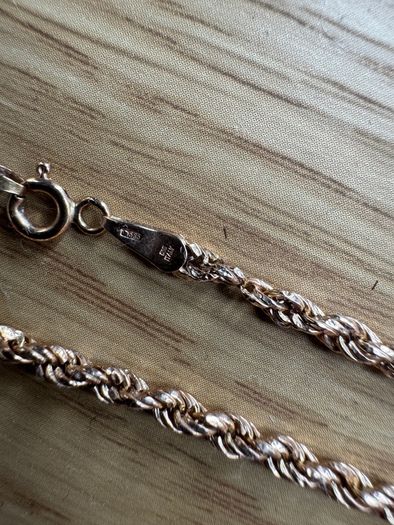 18k Solid Gold Rope chain and necklace