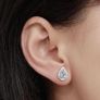 Certified Moissanite Teardrop Earrings  1.0ct Each Image 4