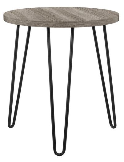 Dorel Owen Retro Round End Table- Grey Oak - 3613307COMUK