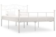 Bed Frame White Metal 160x200 cm