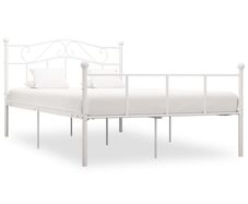 Bed Frame White Metal 140x200 cm