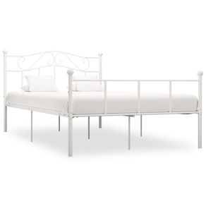 Bed Frame White Metal 140x200 cm