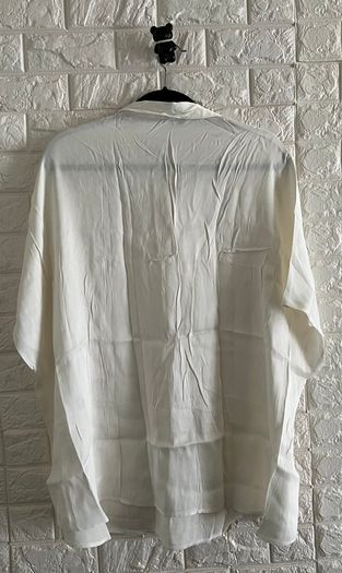 Plus Size White Satin Top
