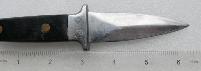 Vintage Stainless  Boot Dagger Knife Fixed Blade heavy Handle & Sheath