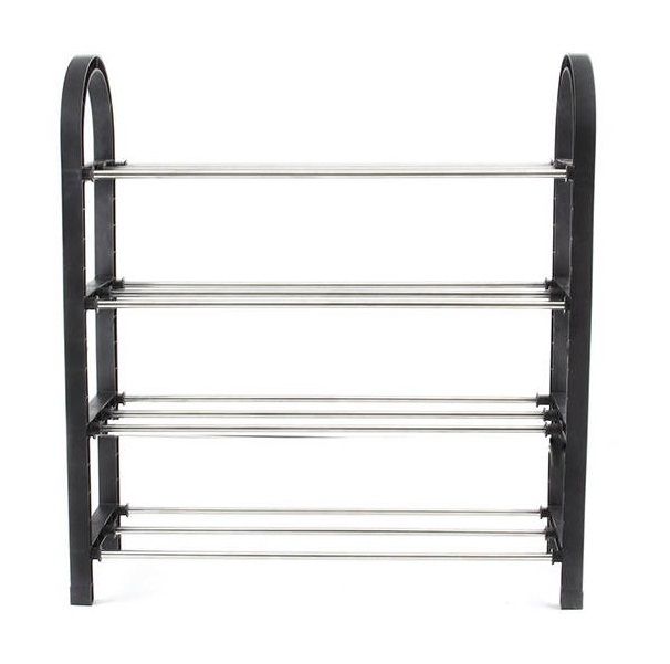 New Light Stable 4 Tier Shoe Rack Black Amazing Cabinet 8 Pairs Shoes #1257