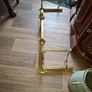 Beautiful Antique Victorian Art Nouveau Brass Fireplace Fender features ornate scrolling end terminals and central urn finials, Image 4