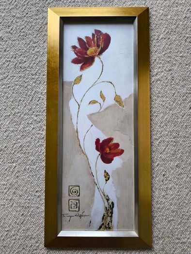 Large Tomasyn de Winter, floral print in glass frame